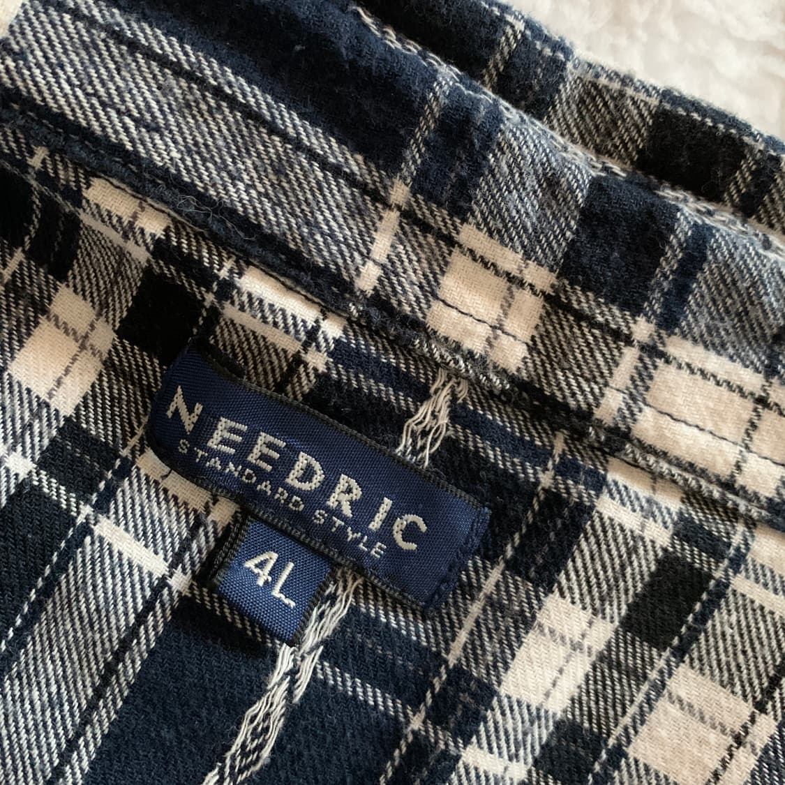 일본 빈티지 NEEDRIC 에스닉 체크 셔츠 상품이미지9