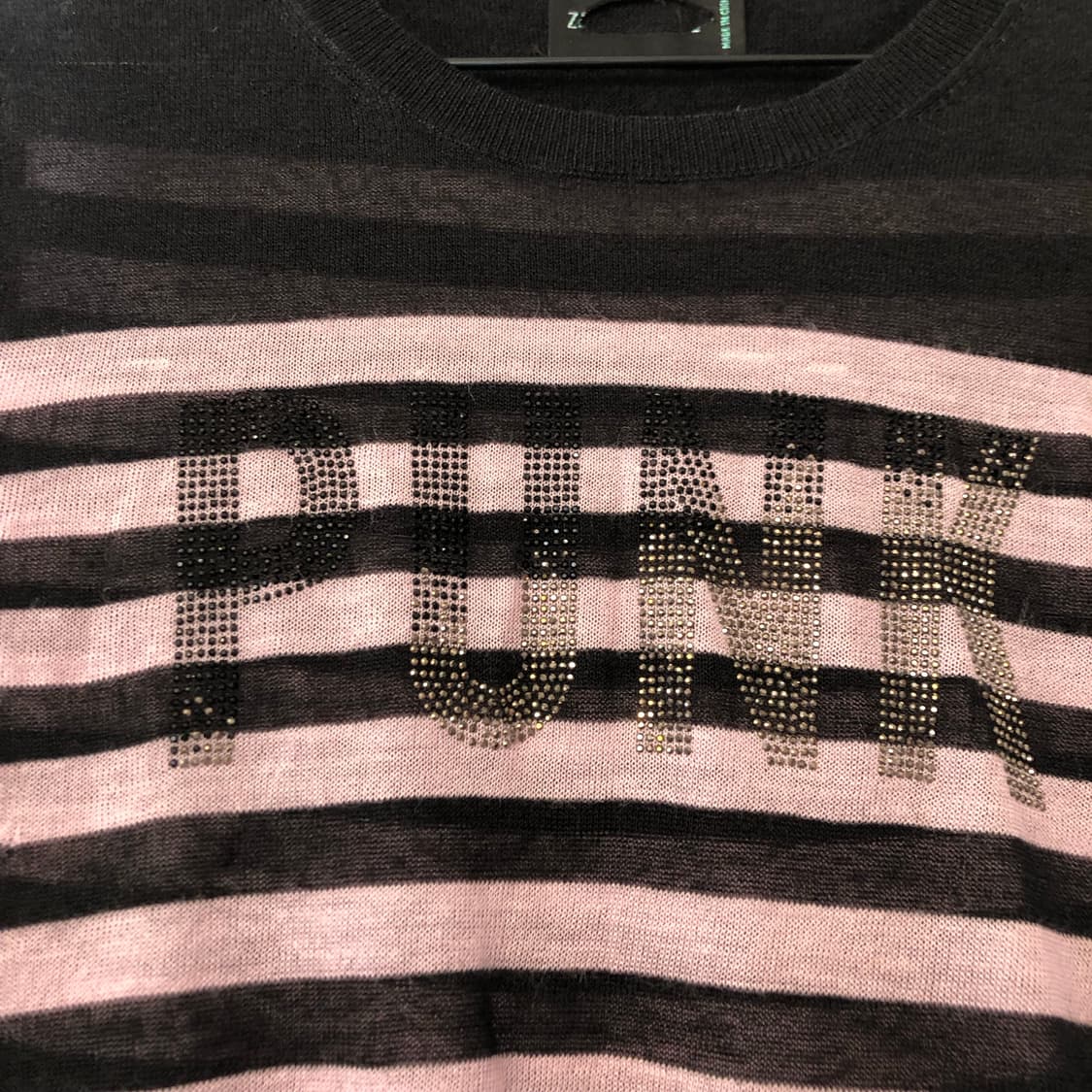 Vintage 💿 pink black stripes  상품이미지3