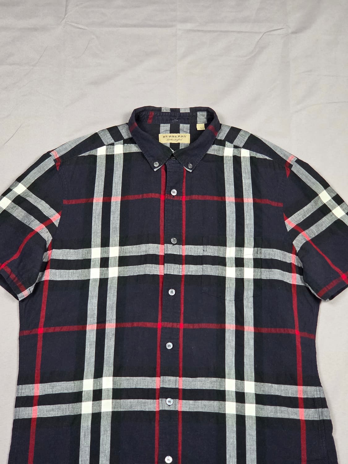 (새상품) [버버리] 메가 체크 린넨 코튼 반팔 셔츠 | S00078 상품이미지2