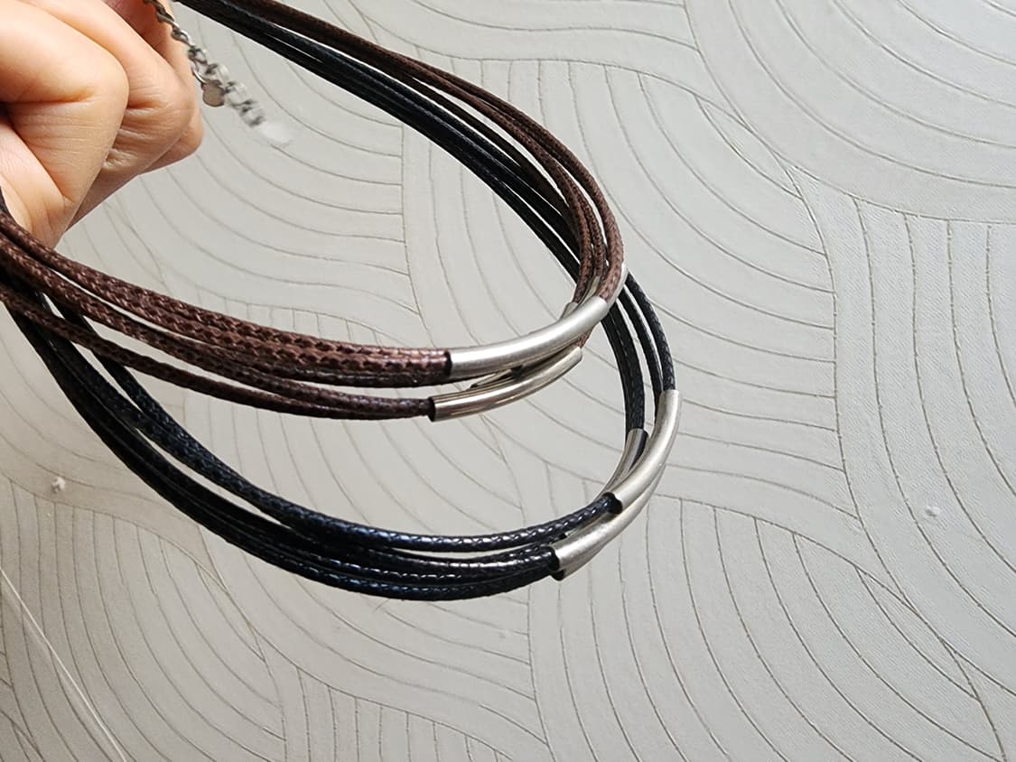 5줄 가죽 쵸커 목걸이 2개 일괄 상품이미지5