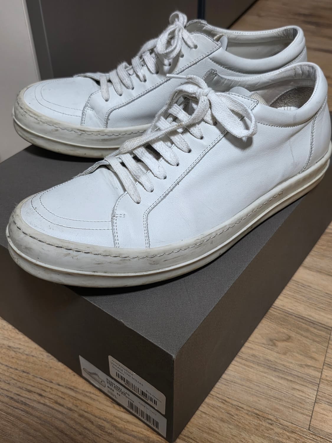 릭오웬스 빈티지 로우 스니커즈 초크 화이트 [43] 상품이미지1