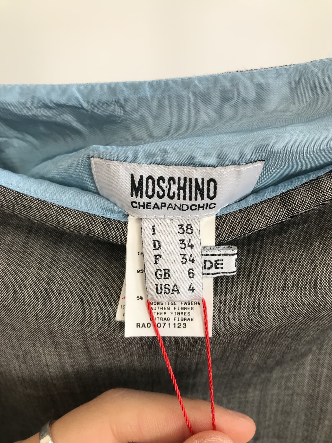 Moschino Checked Ruffled Wool Mini Skirt 상품이미지3