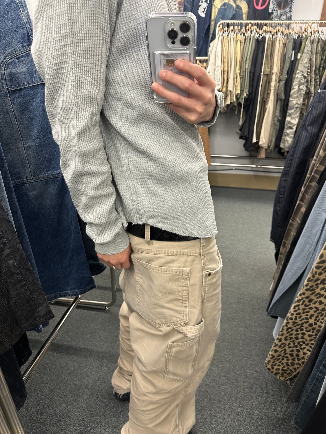 L) Global Work 재패니즈 헨리넥 와플 롱슬리브 긴팔티  상품이미지2