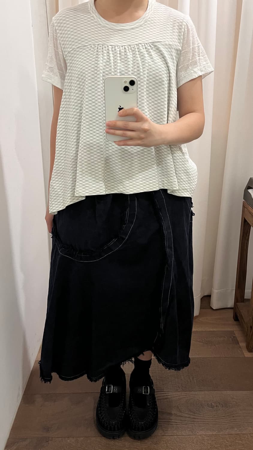 Uncut Loop Shape Distressed Skirt  상품이미지10