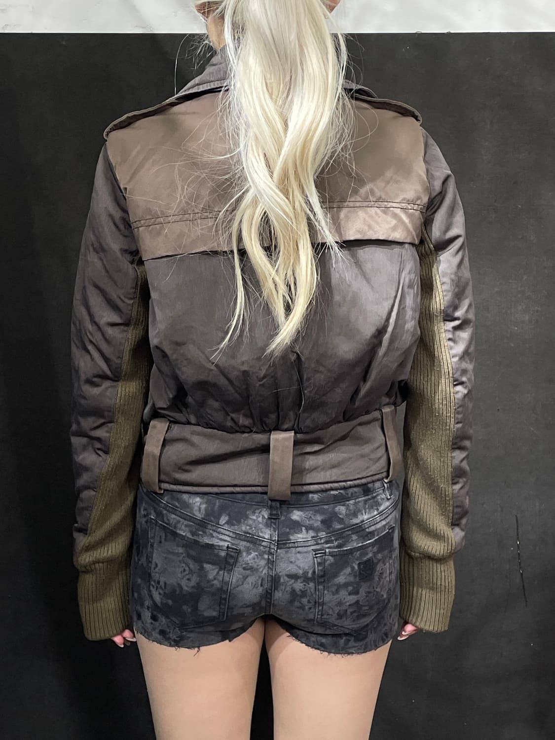 디젤 아카이브 y2k 바이커 봄버 자켓 브라운 패딩 점퍼 S 상품이미지6