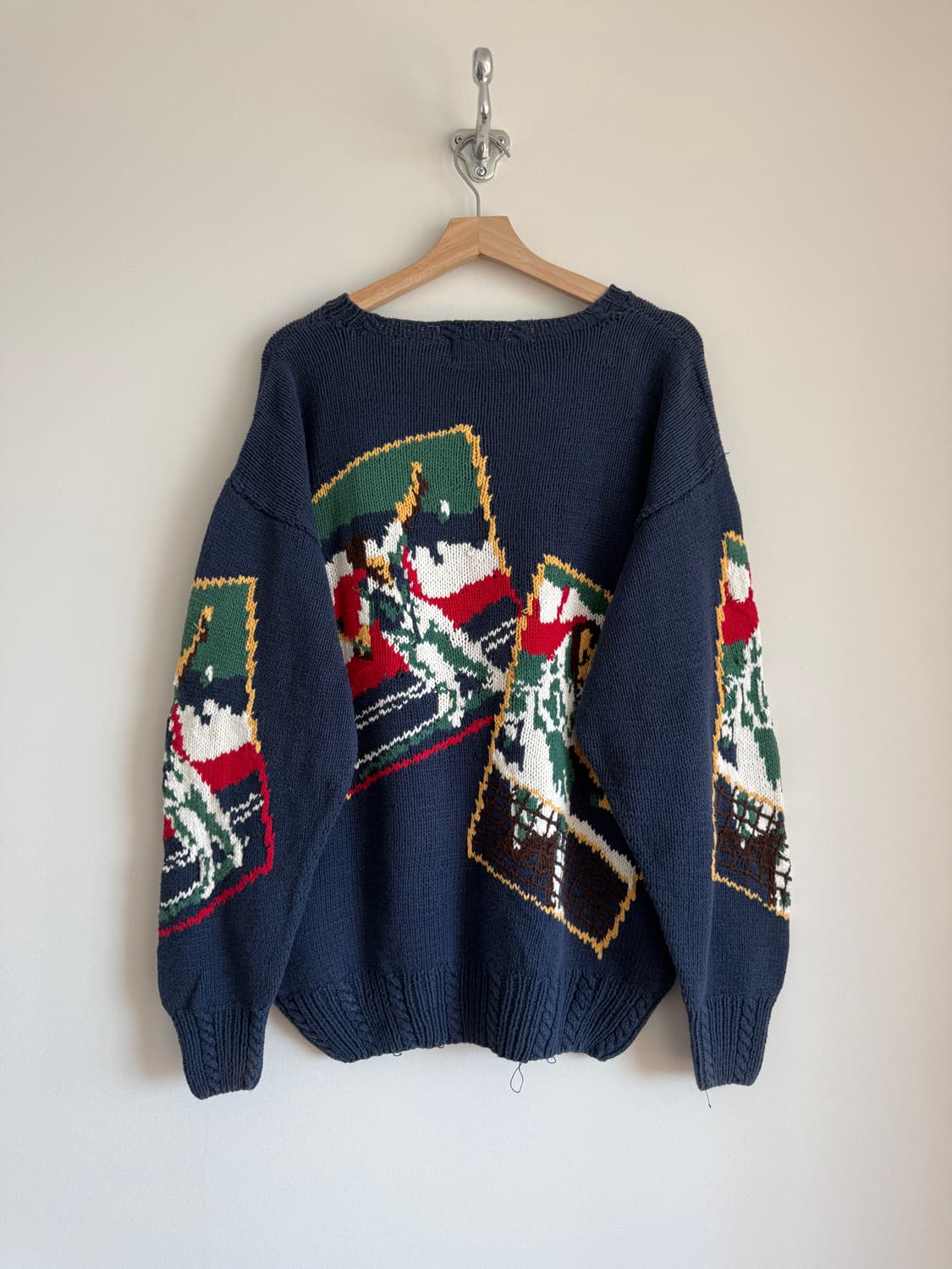 90's 제이프레스(J.PRESS) 핸드메이드 코튼 니트(반도 라이센스) 상품이미지4