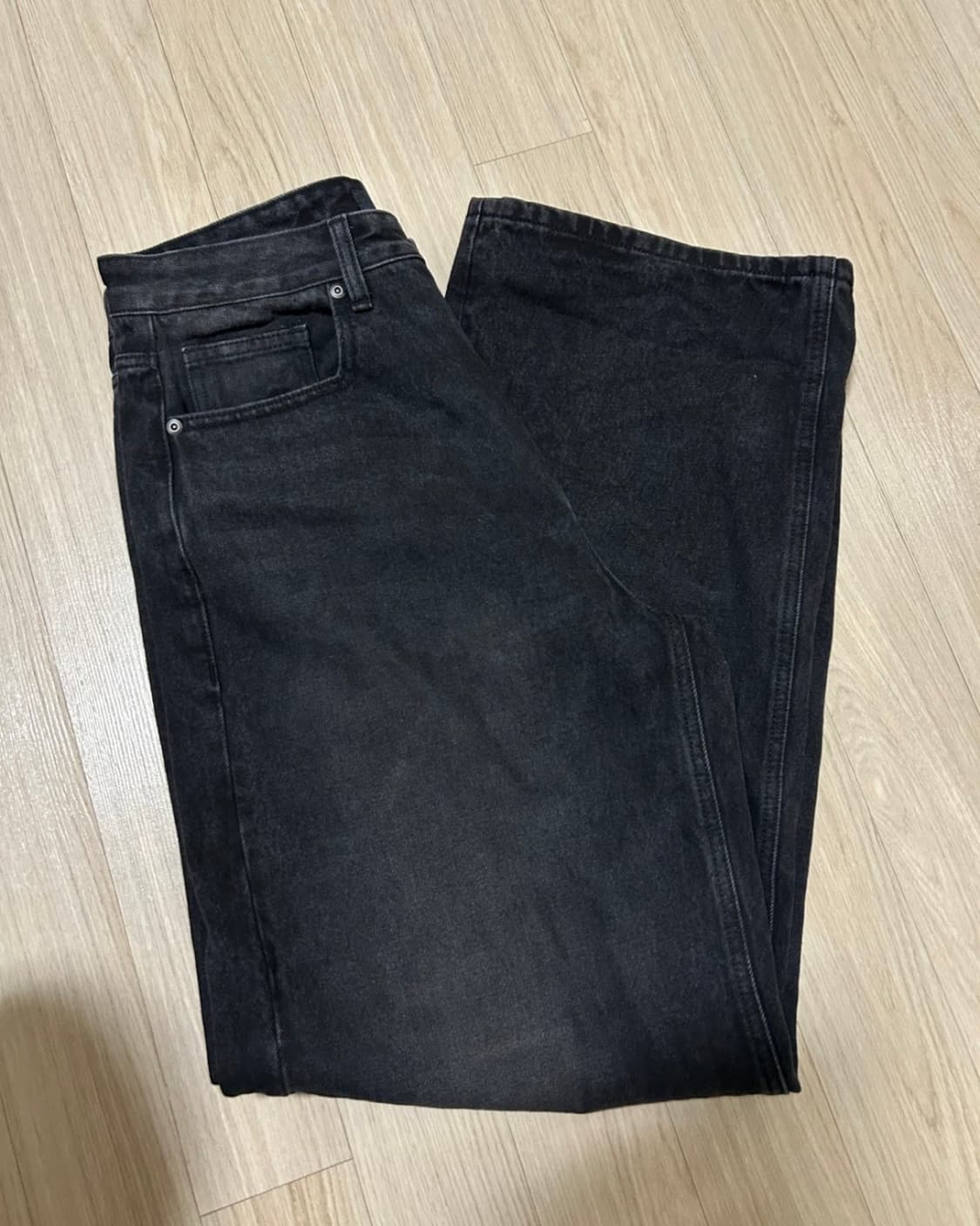 무신사스탠다드 엑스트라 와이드 데님 팬츠 [워시드 블랙] 상품이미지2