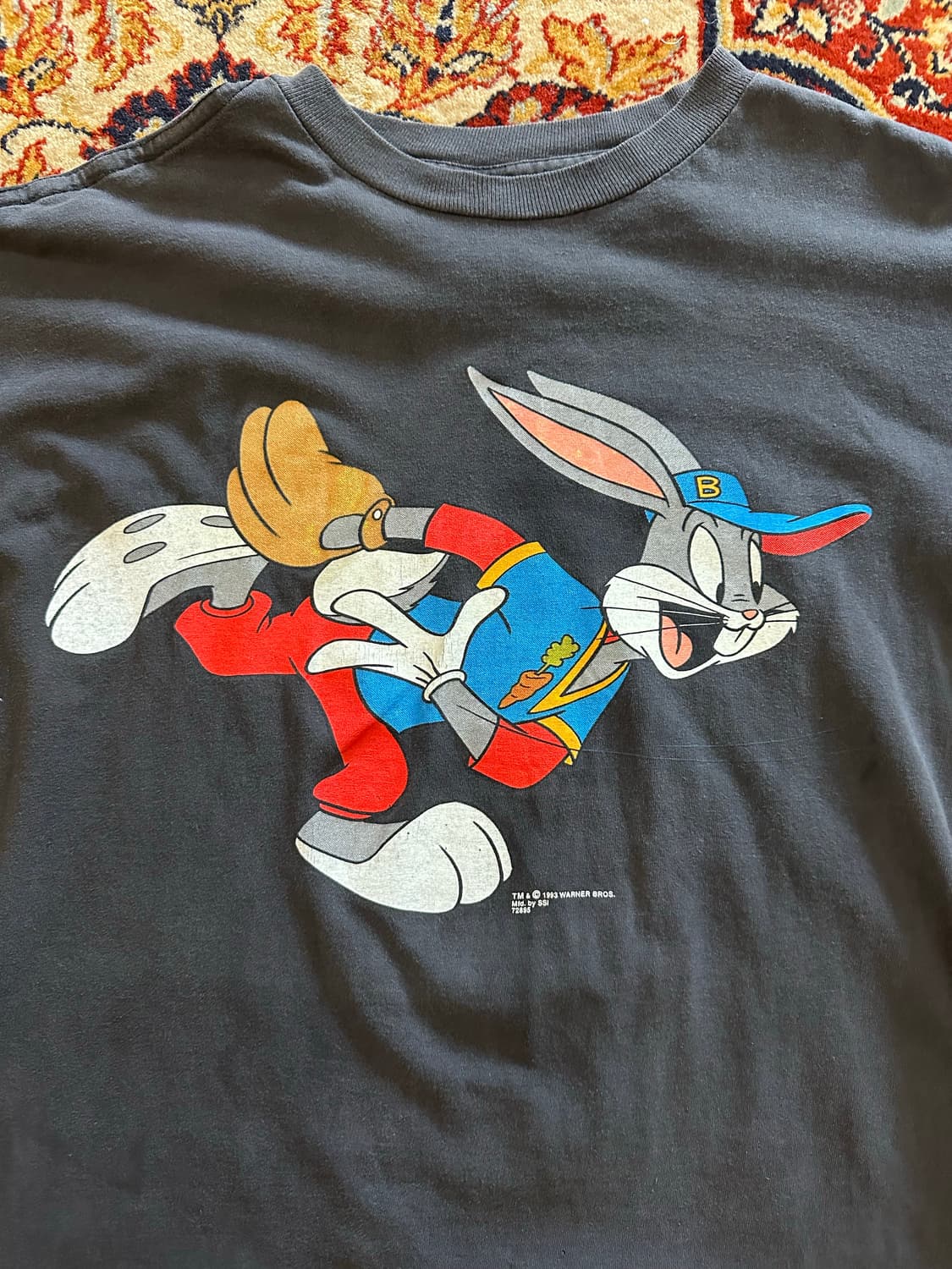 90s 루니툰즈 벅스바니 & 대피덕 베이스볼 더블 사이드 티셔츠 - XL 상품이미지1