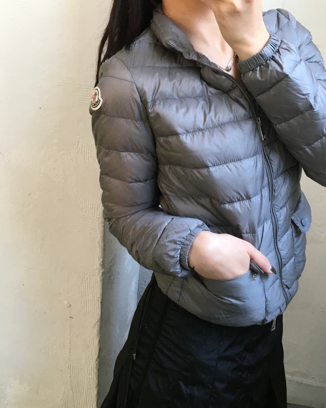 Moncler 몽클레르 란스 그레이 경량 구스다운 우먼 자켓 상품이미지5