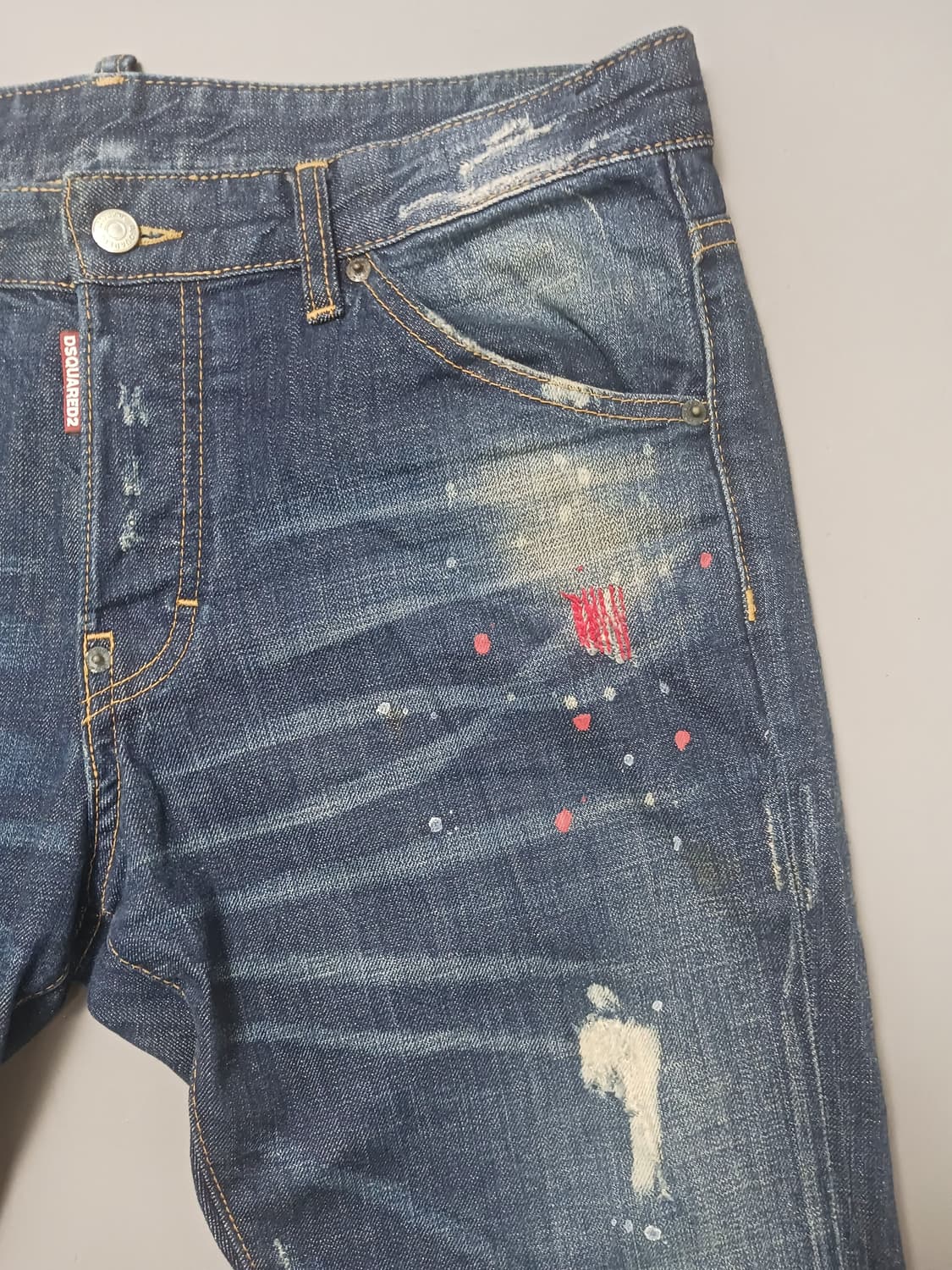 [34] 디스퀘어드2 멀티페인팅 레드탭 슬림진 청바지 상품이미지4