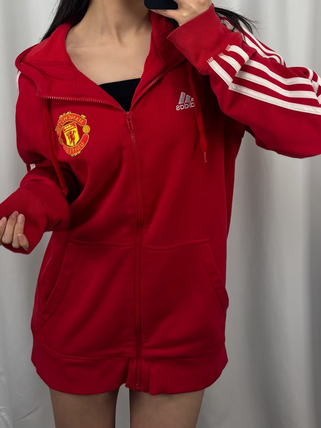 아디다스 맨체스터 유나이티드 레드 후드집업 상품이미지1