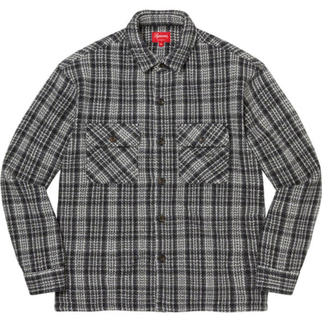 [L] 슈프림 헤비 플란넬 셔츠 블랙 상품이미지1