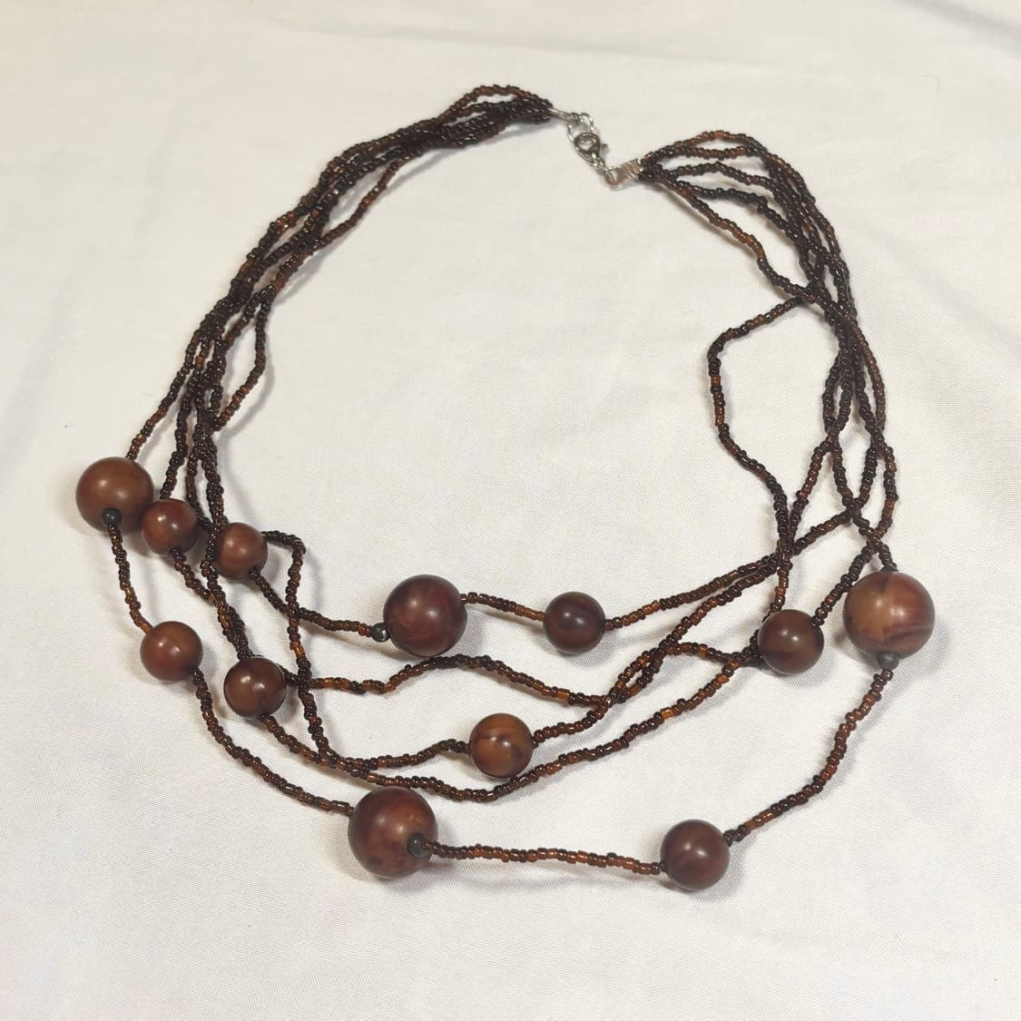 빈티지 모리걸 하구미 히피 우드 레이어드 목걸이 상품이미지2