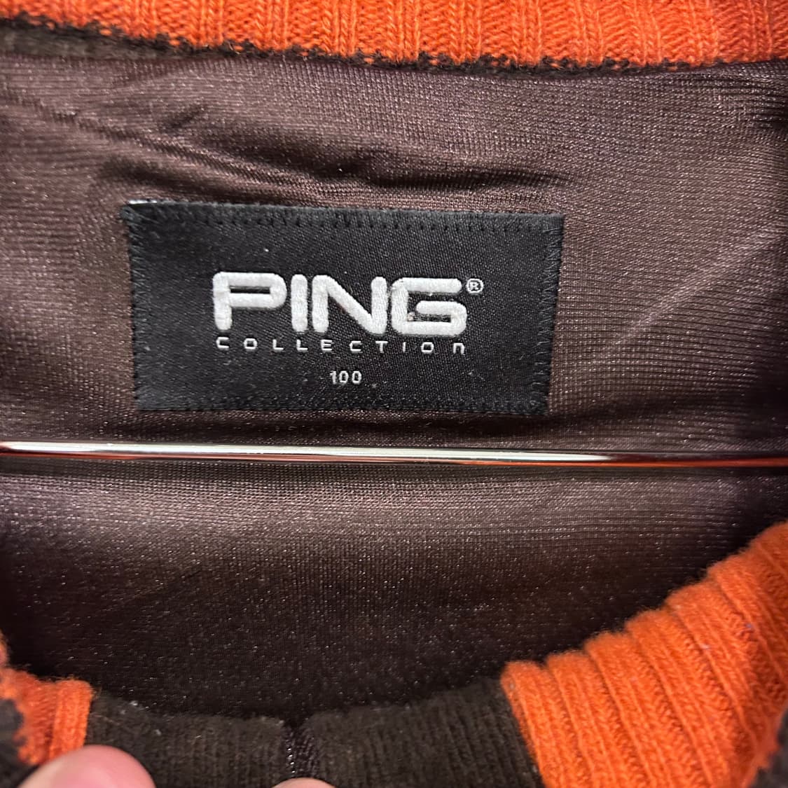 핑 컬랙션 골프웨어 배색 패턴 니트집업 상품이미지3