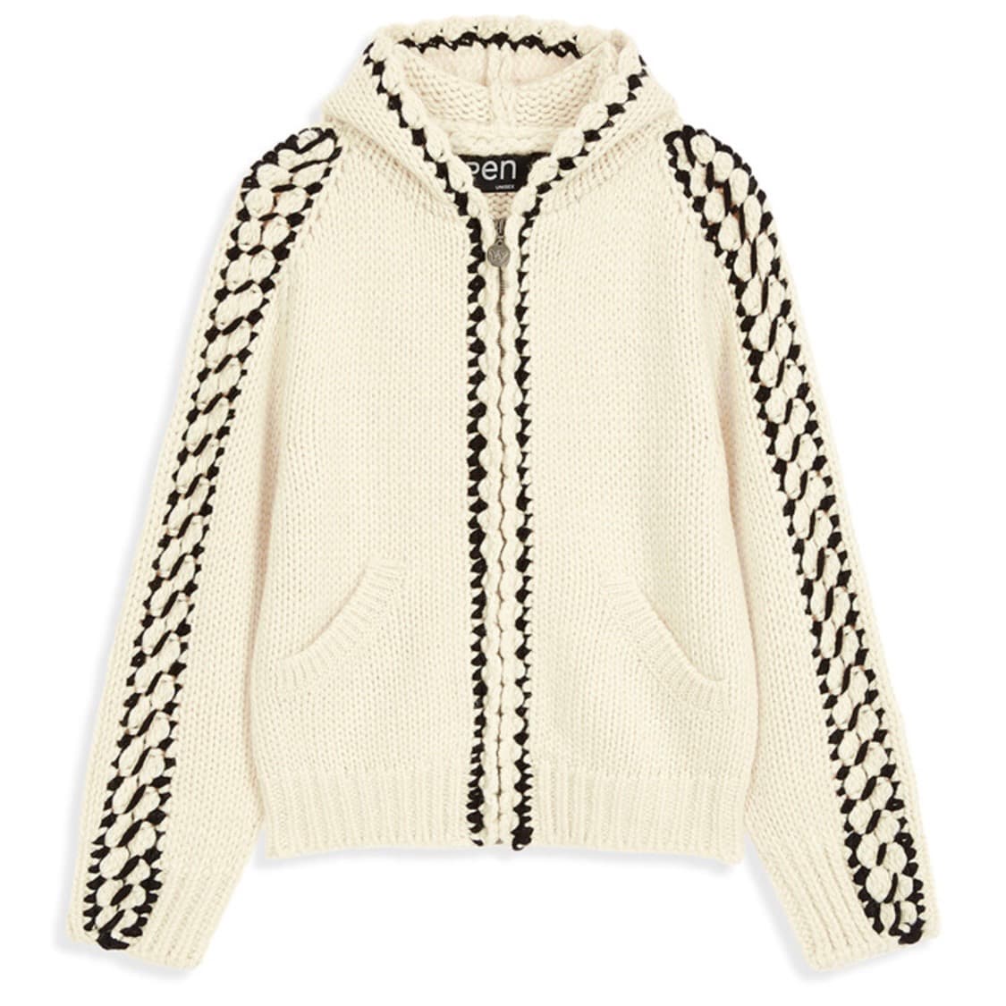 오픈와이와이 스티치 집업 니트 후디  상품이미지2