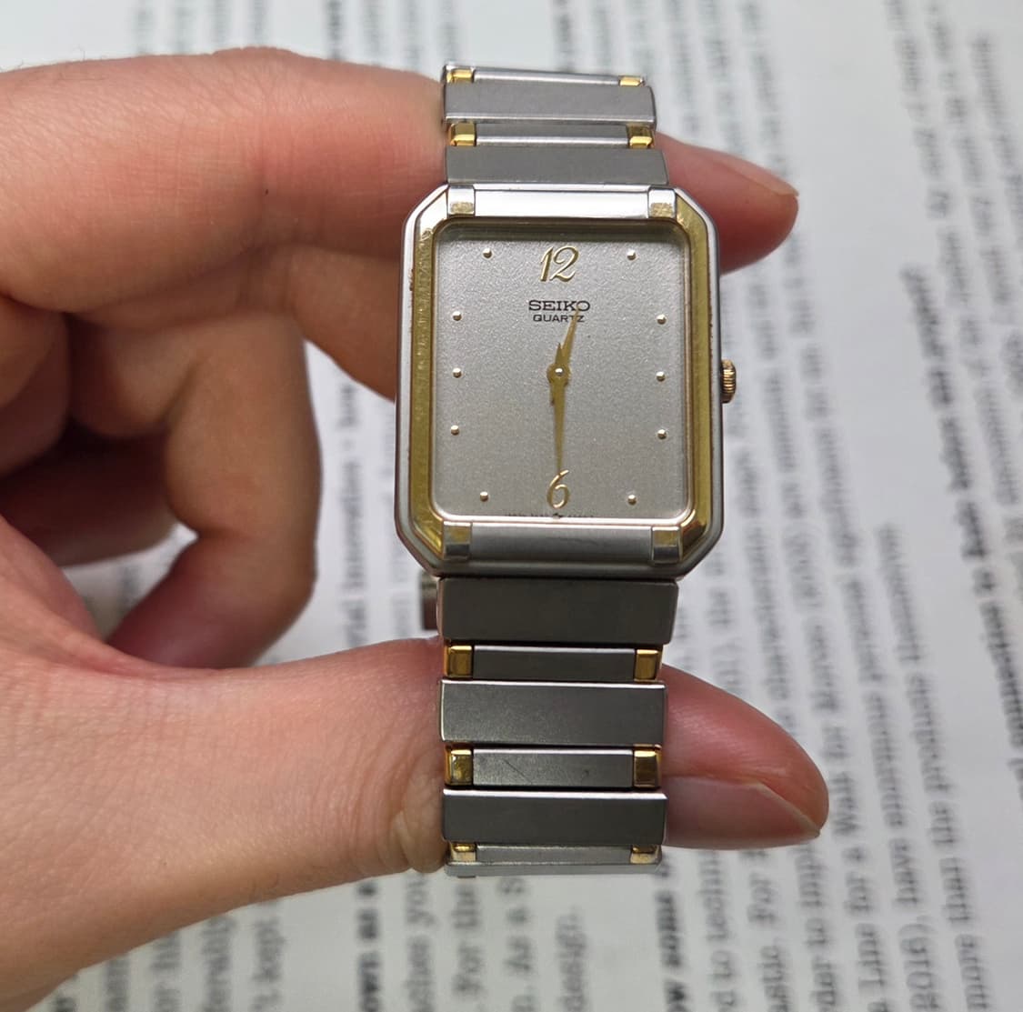 빈티지 세이코 사각탱크 그레이 다이얼 칼침핸즈 슬림쿼츠 브레이슬릿 ver 상품이미지2
