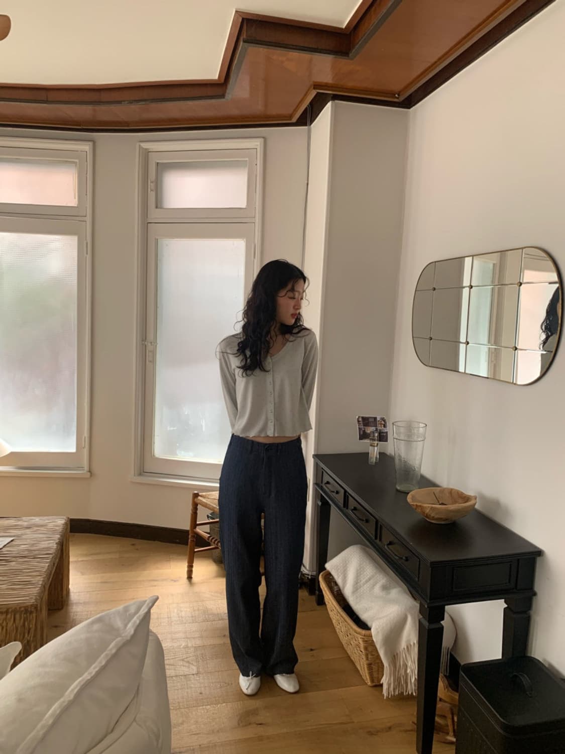 헤링본 비죠 팬츠(진청, M) 새상품 상품이미지7