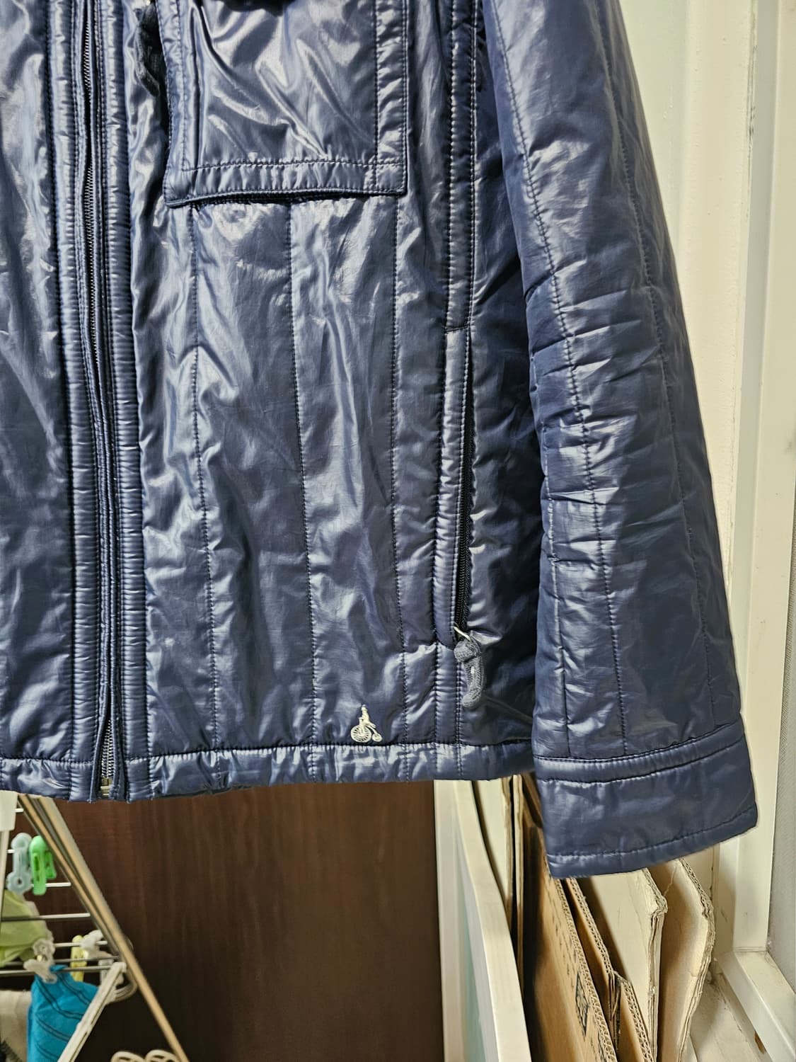 아카이브 빈티지 빈폴 퀼팅 경량 자켓 네이비 100 팔아요 상품이미지4