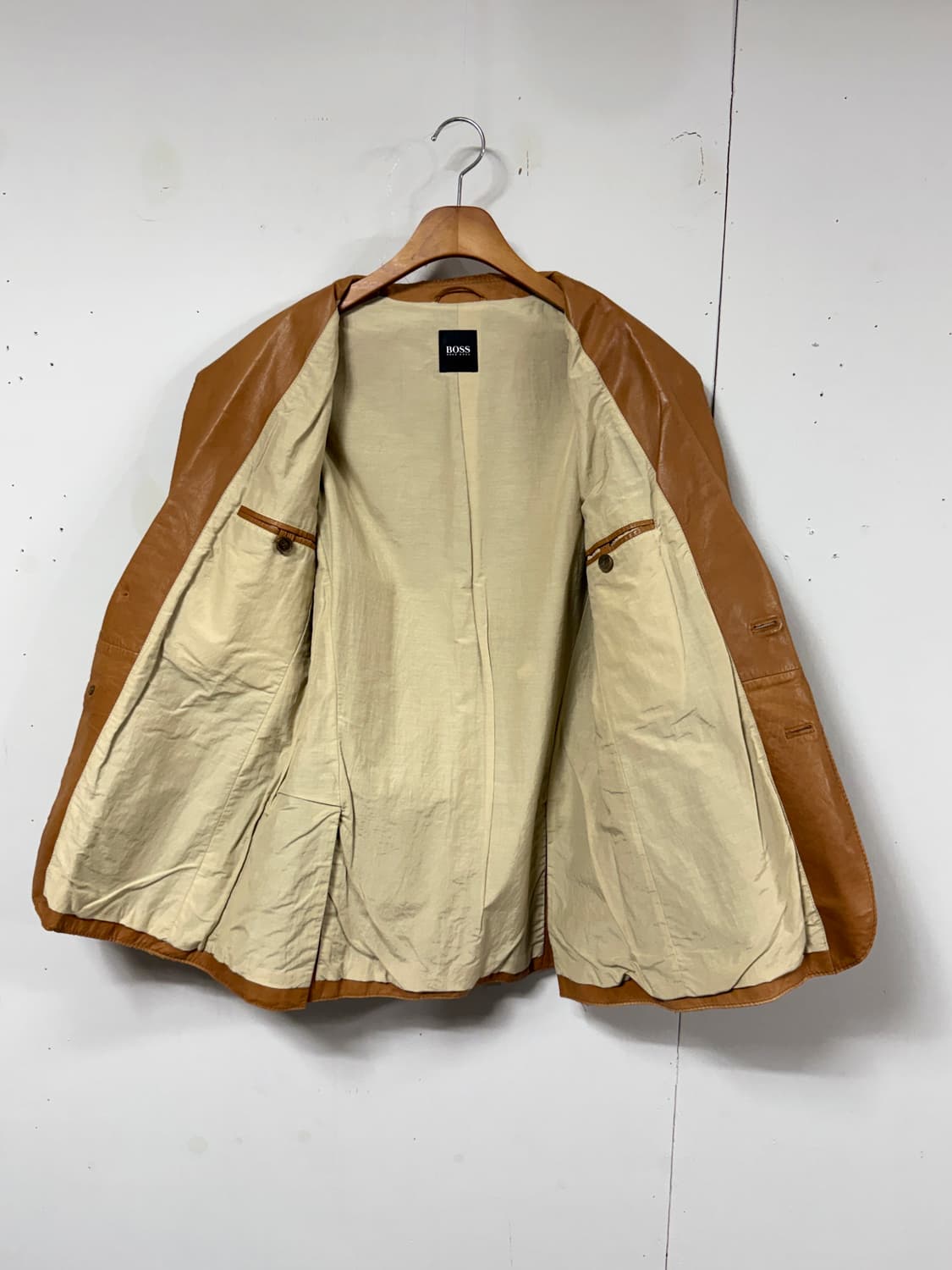 90s 휴고보스 레더 블레이저 상품이미지8