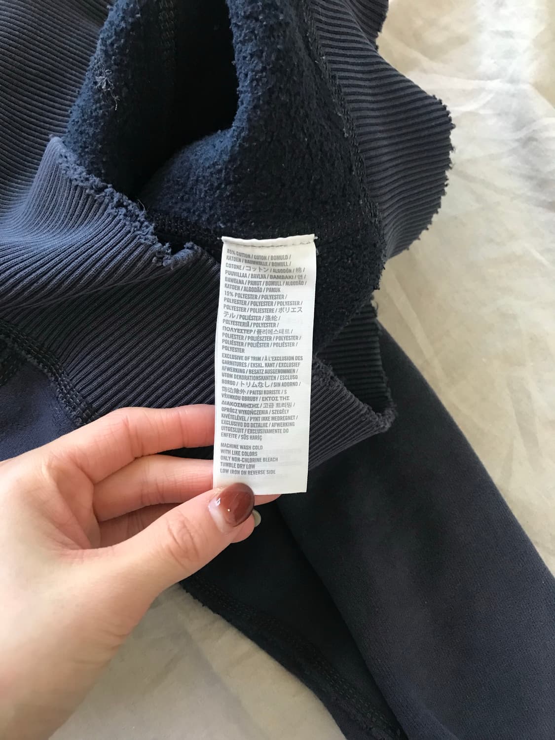 아베크롬비 자수 로고 네이비 헤비 써멀 후드집업 상품이미지8