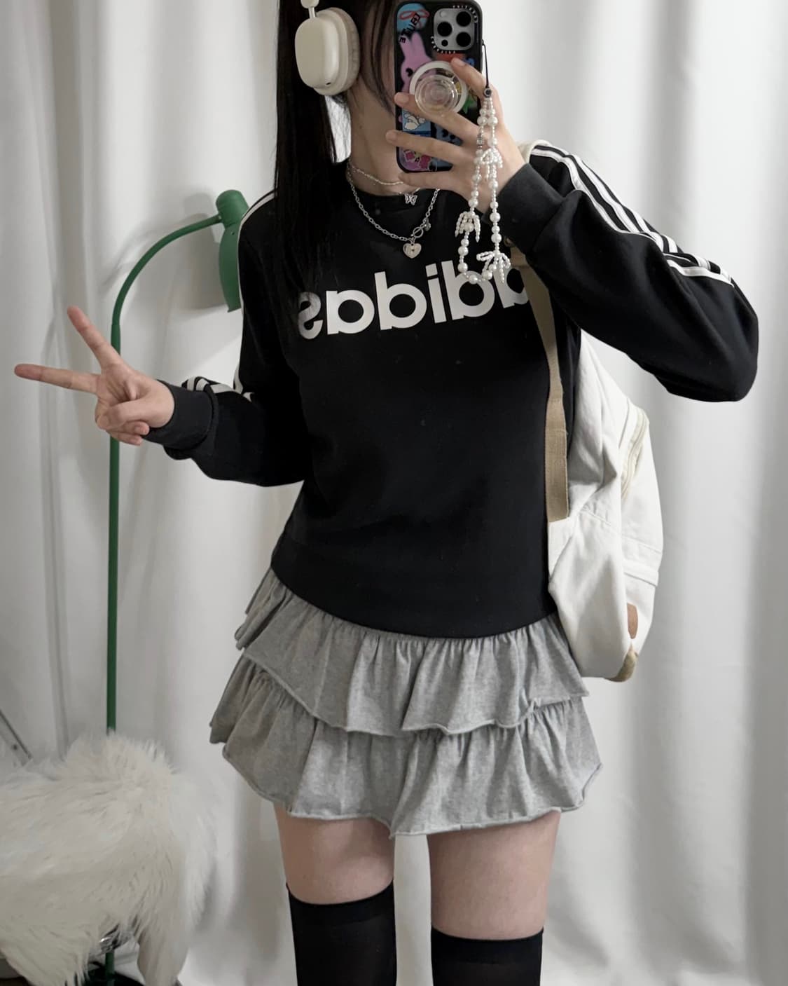 아디다스 블랙 빅 로고 맨투맨 상품이미지5