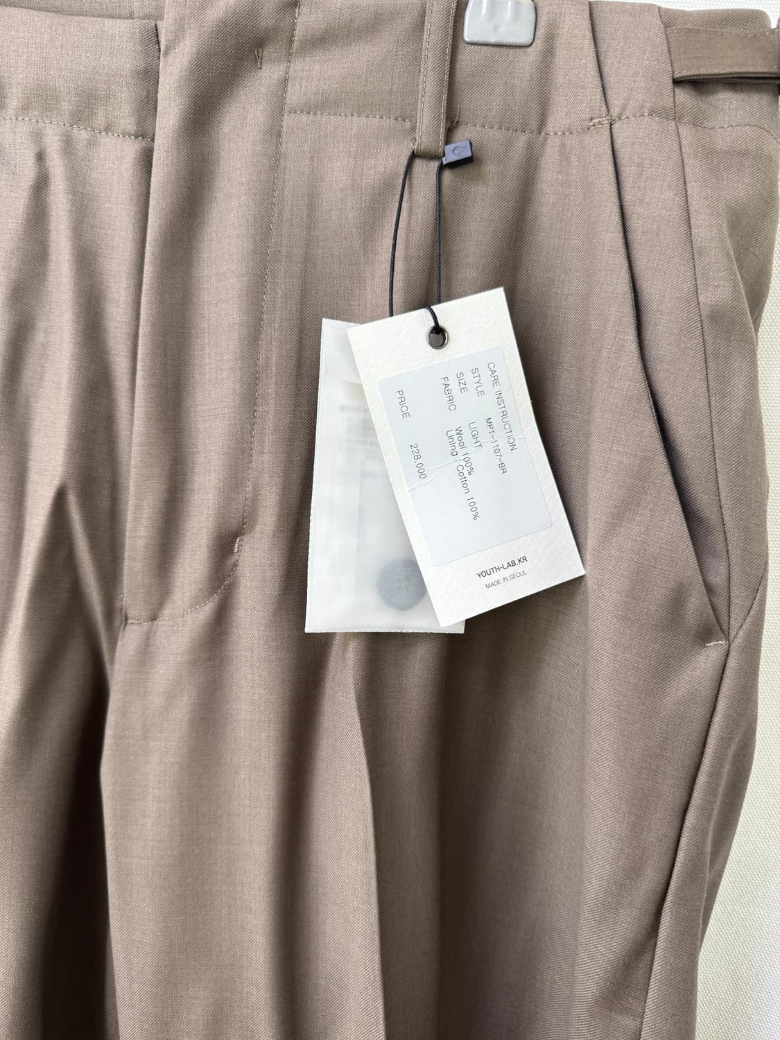 YOUTH 유스 와이드 슬랙스 브라운 팬츠 L 상품이미지4