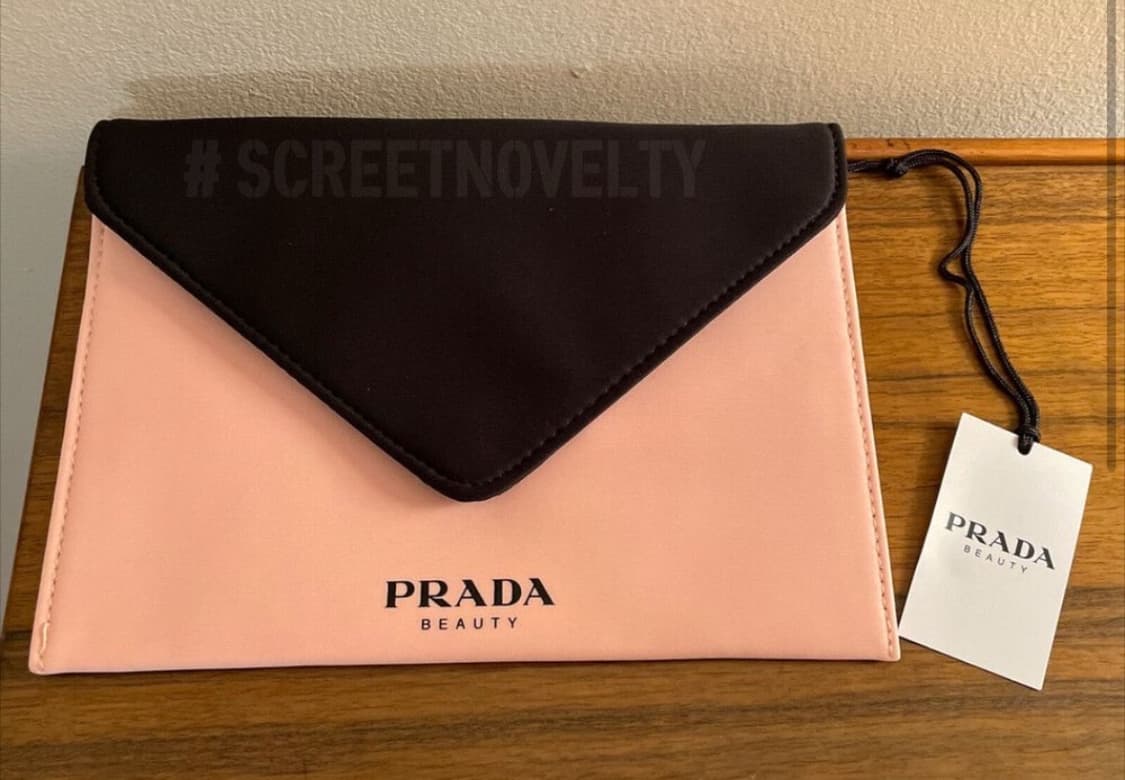 프라다뷰티 클러치 핸드 파우치 핑크&블랙 상품이미지1