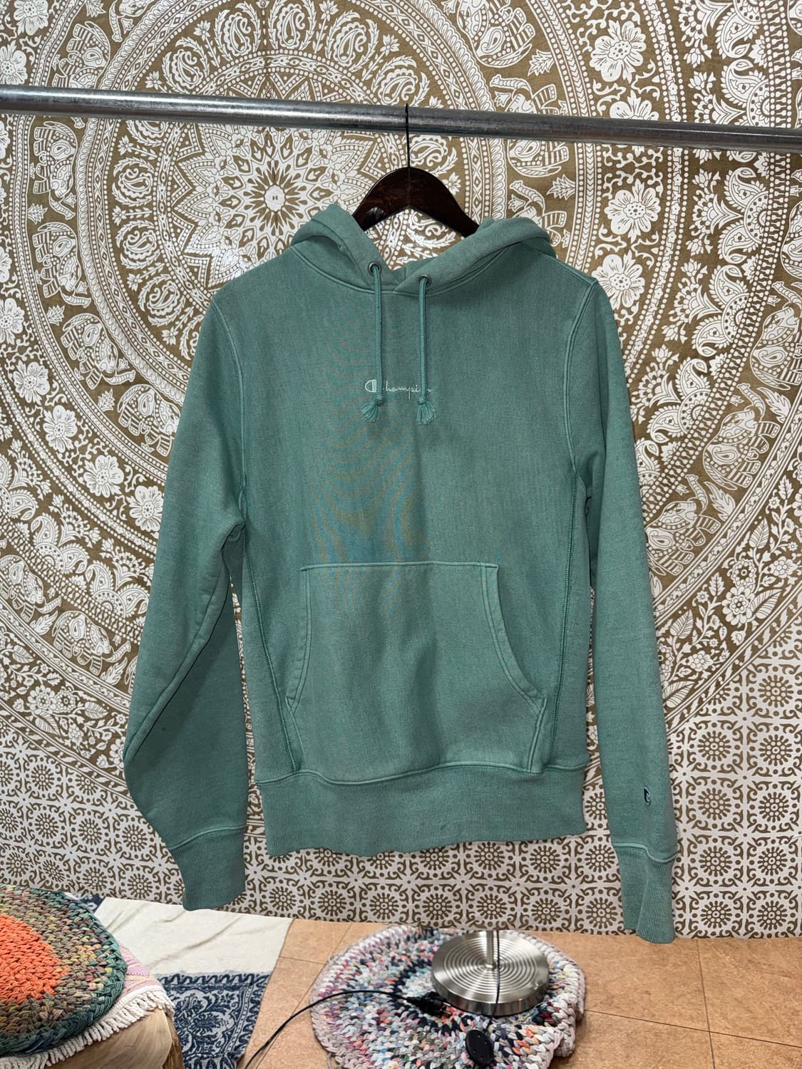 챔피온 리버스위브 민트 기모 후드티  상품이미지3