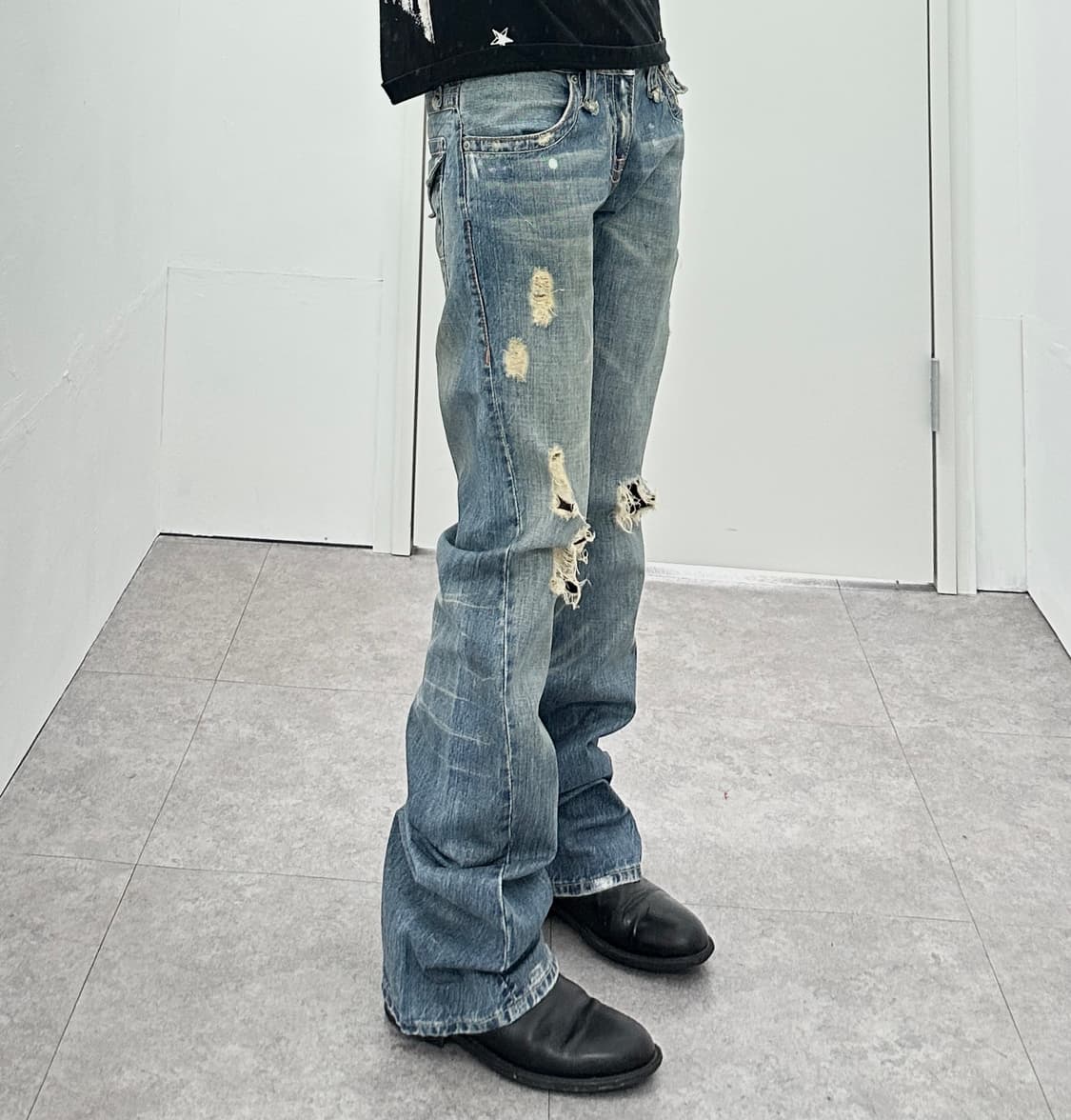 Semantic design silver painting flare 상품이미지1