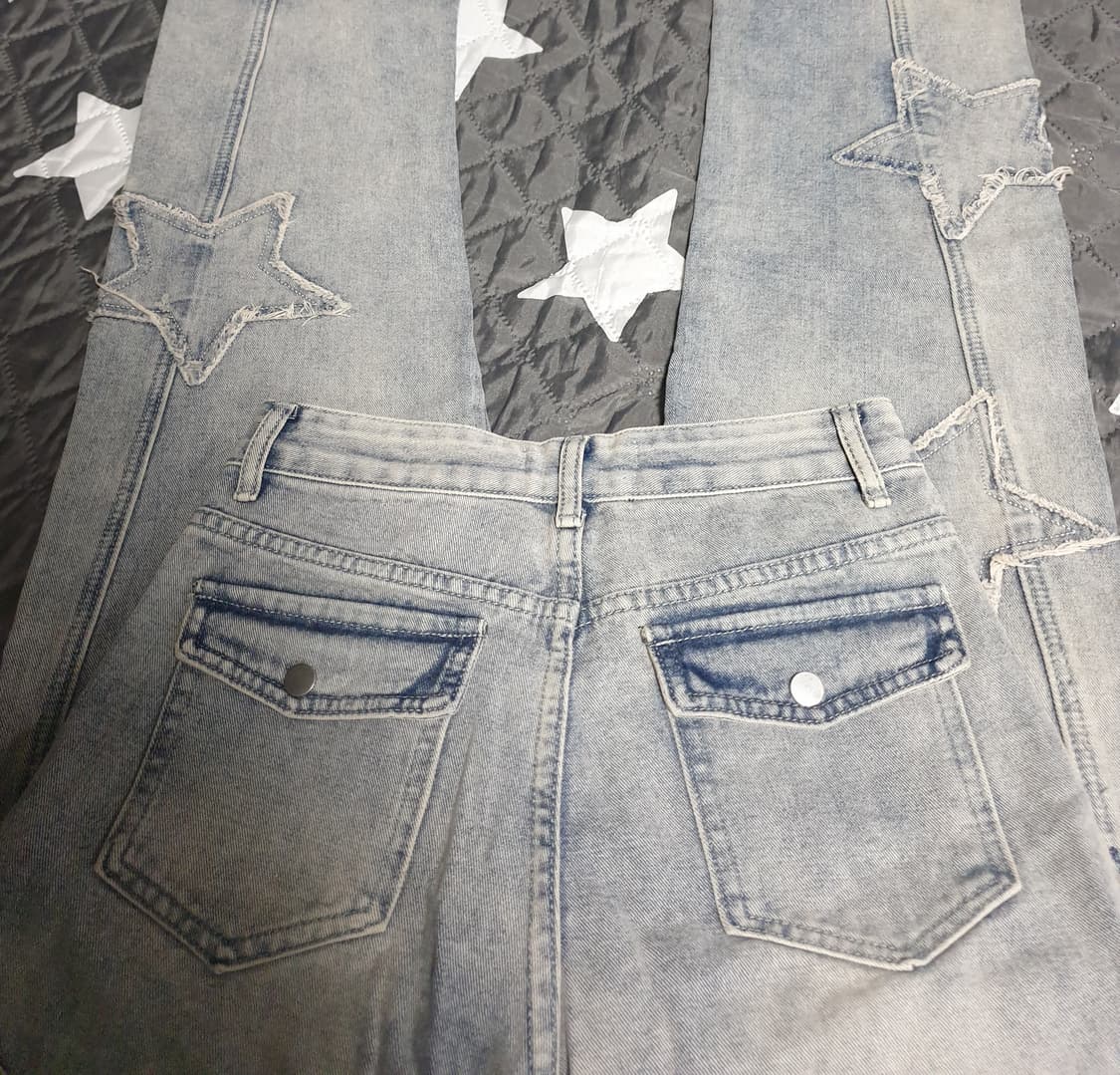 STAND_J 빈티지 커브드 밑단절개 데님팬츠 (M) 상품이미지4