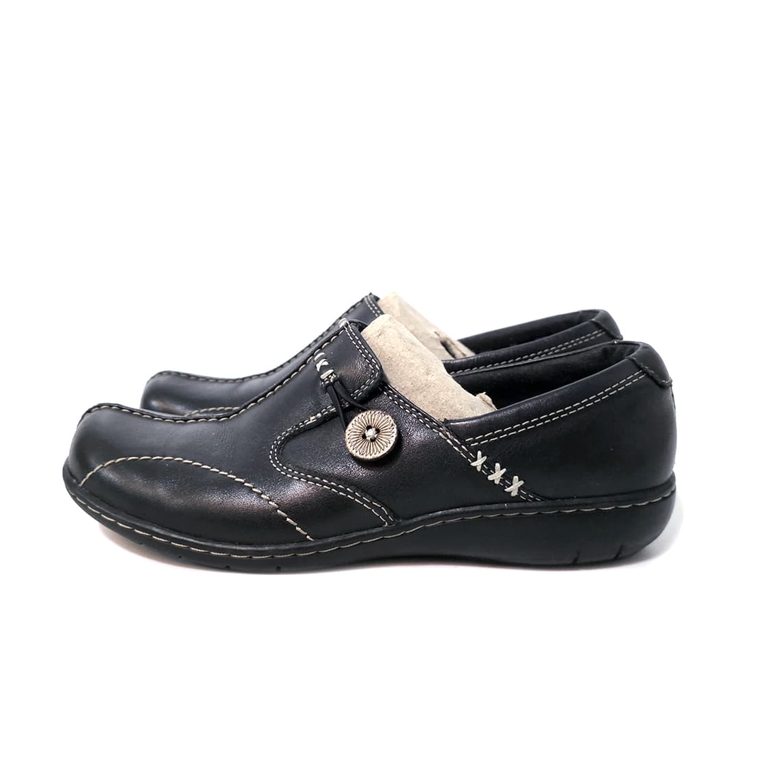 [US7] 클락스 식스티 델타 레더 슬립온 블랙 상품이미지1