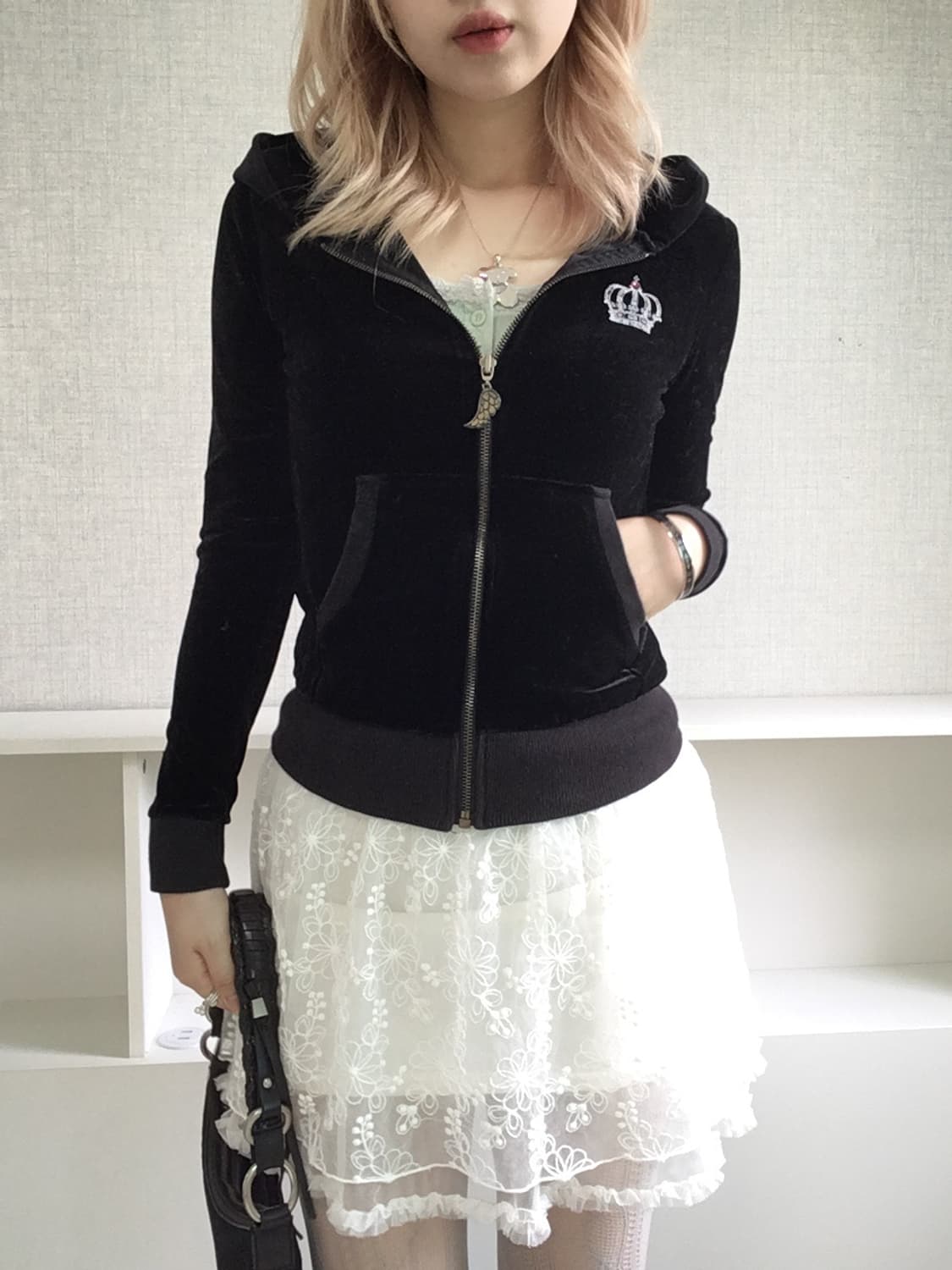 jpn vintage princess black velour hood z 상품이미지3