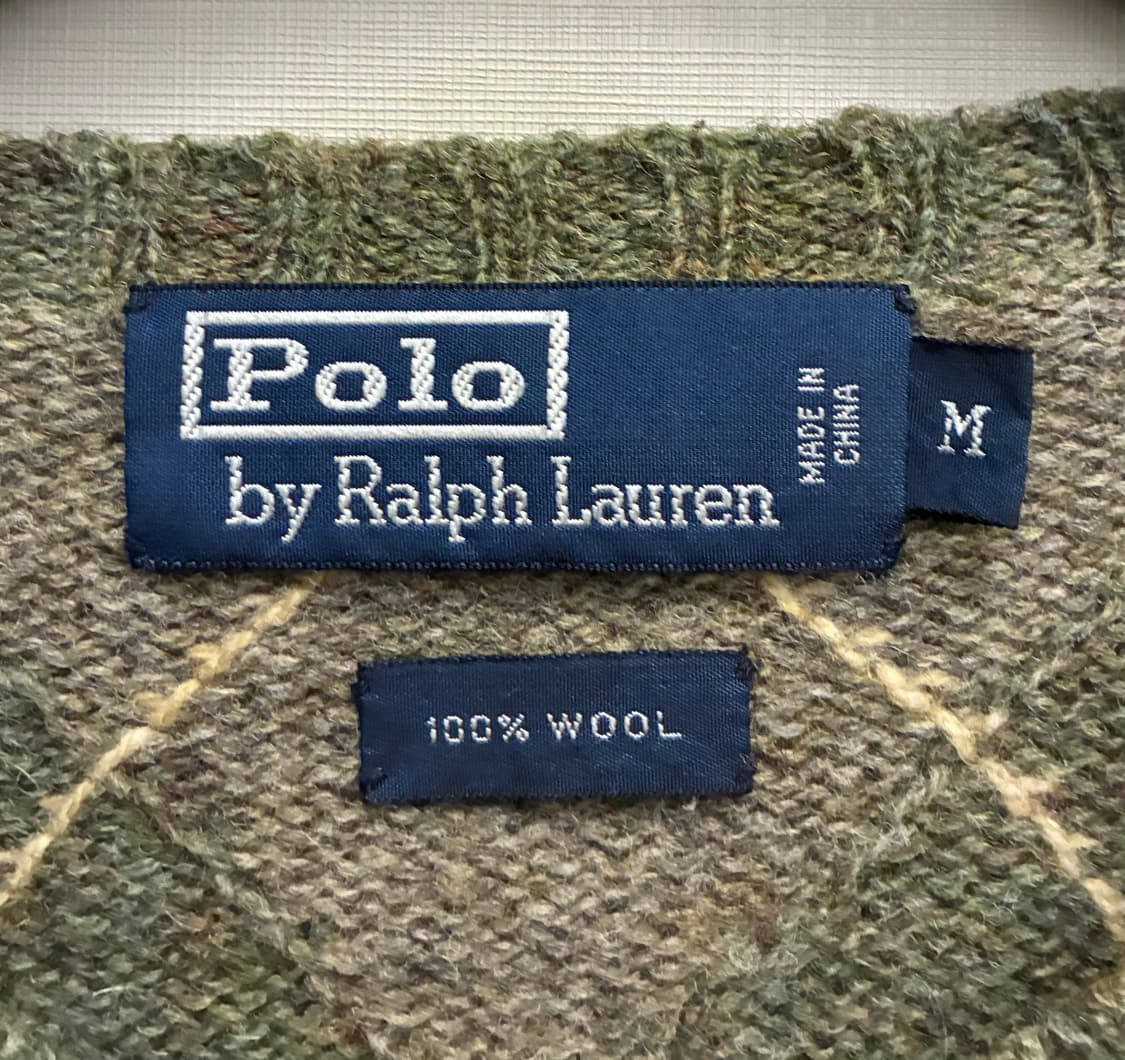 (M/100)00s 폴로랄프로렌 아가일 램스울 크루넥 니트 폴로니트 상품이미지8
