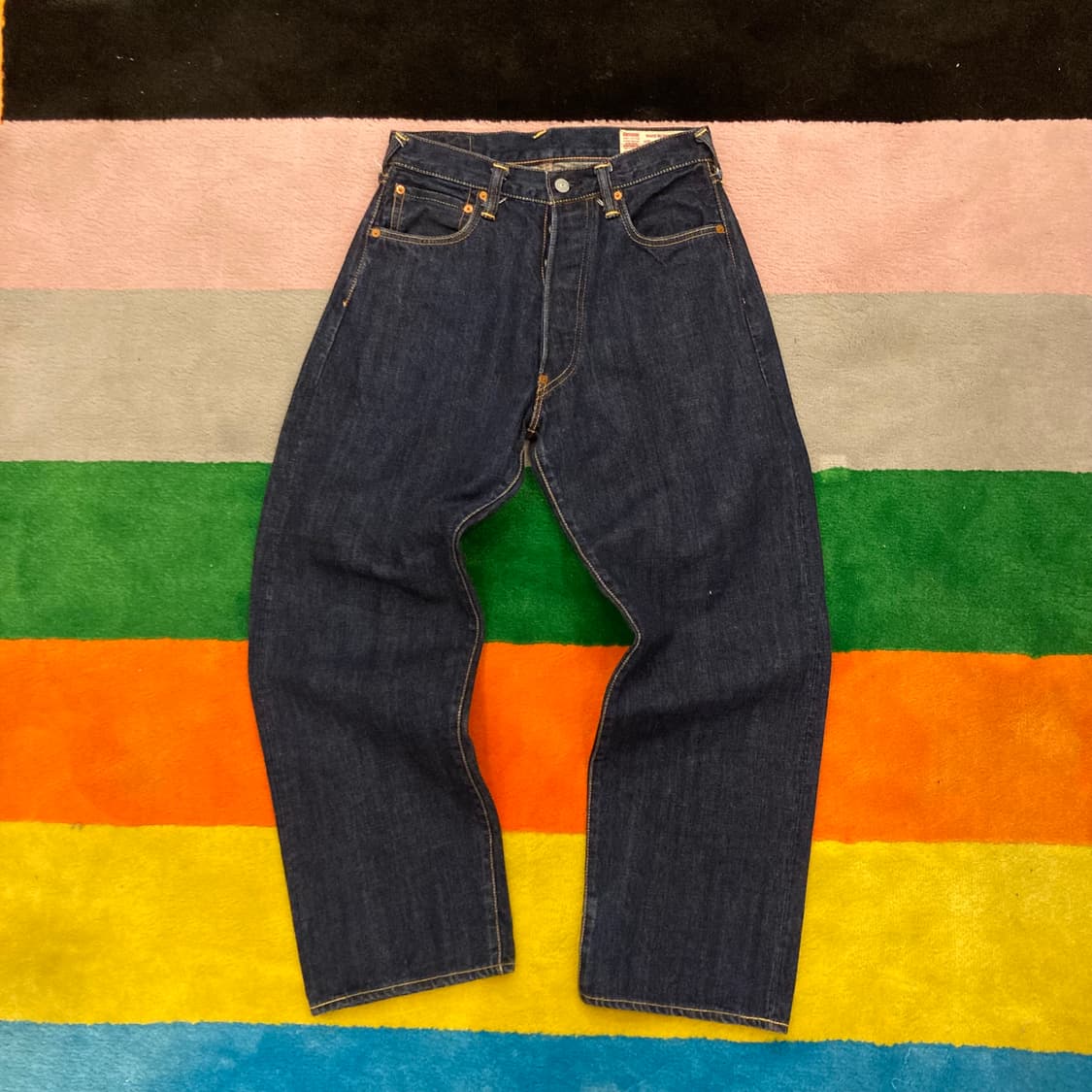 OG 일본 에비수 빅로고 프린팅 셀비지 데님 팬츠 상품이미지5