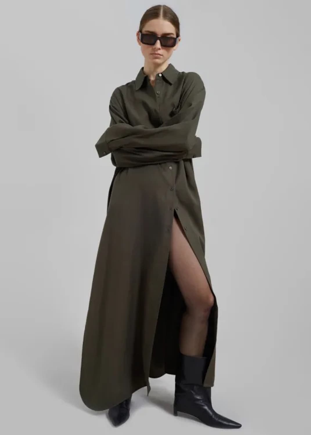 The frankie shop 프랭키샵 텐셀 avery 셔츠 드레스 상품이미지1