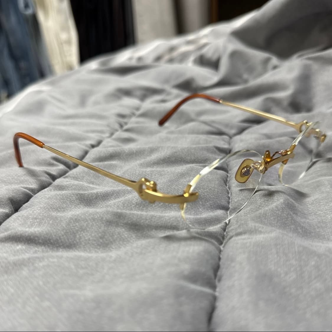 90s Cartier 까르띠에 금장 무테 안경 상품이미지1