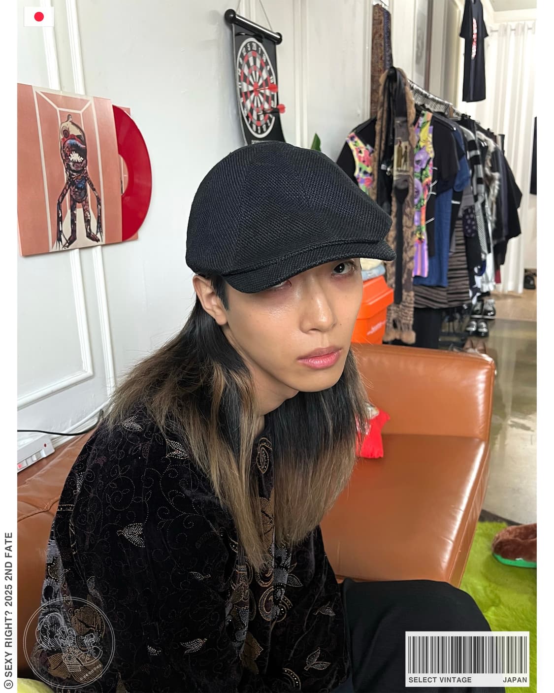 Jpn Vintage 8-Panel Black Hunting Cap 상품이미지1