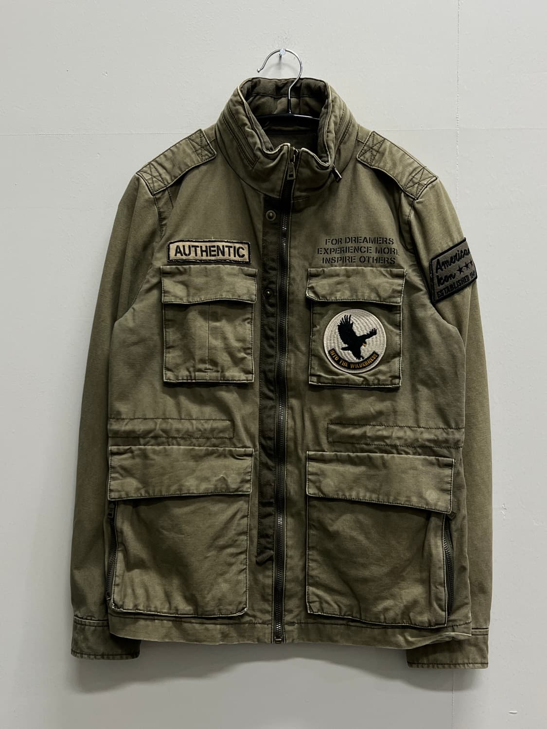 지프 올드스쿨 패치로고 사파리 헌팅 자켓 카키 상품이미지2