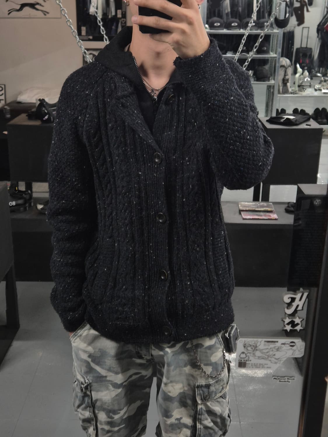 C.P. 컴퍼니 고글 니트 후드집업 상품이미지3