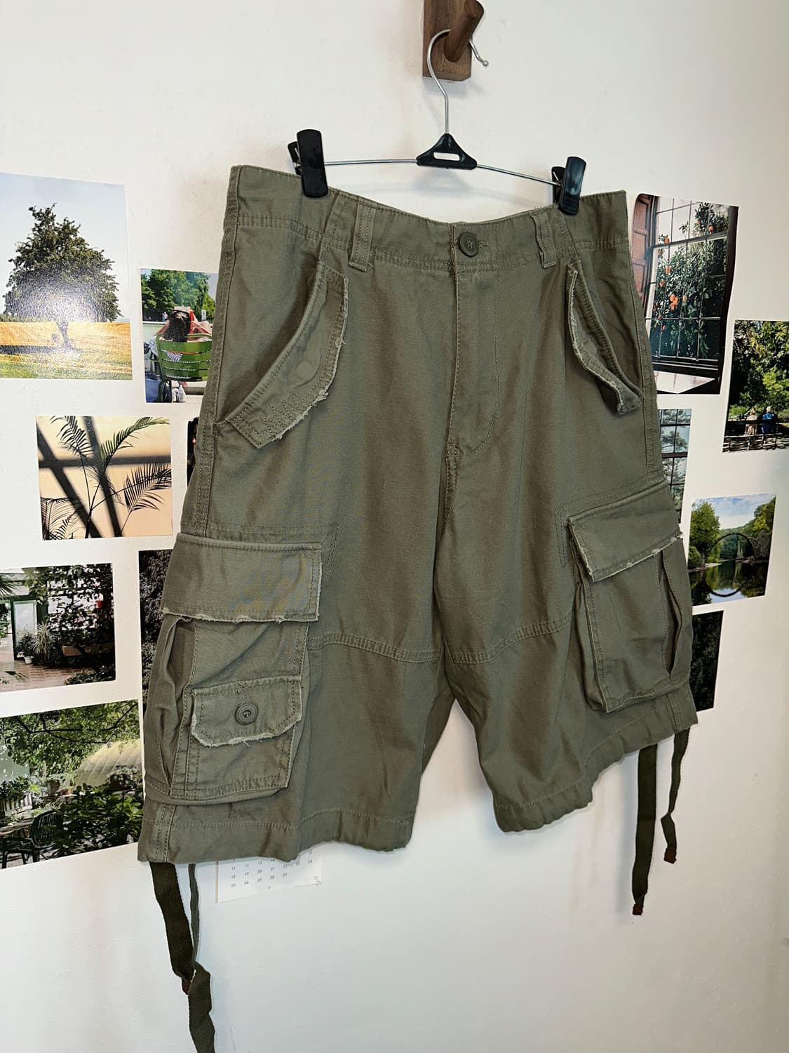 Khaki pocket detail 카고 반바지 상품이미지2