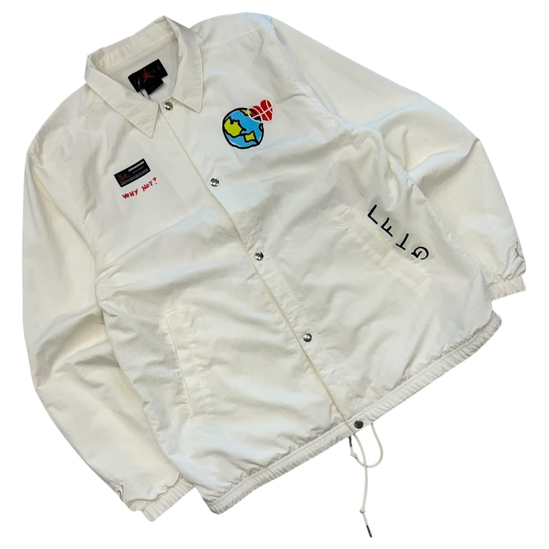 [XL] 나이키 조던 와이낫 빅로고 코치 자켓 화이트 A315 상품이미지2