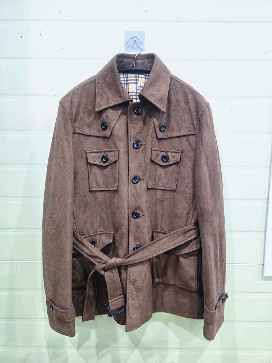 스웨이드 벨티드 자켓 브라운 상품이미지3