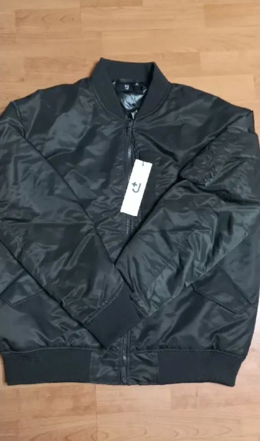 유니클로 +j  하이브이드다운 오버사이즈 MA-1 블루종 그레이 상품이미지2