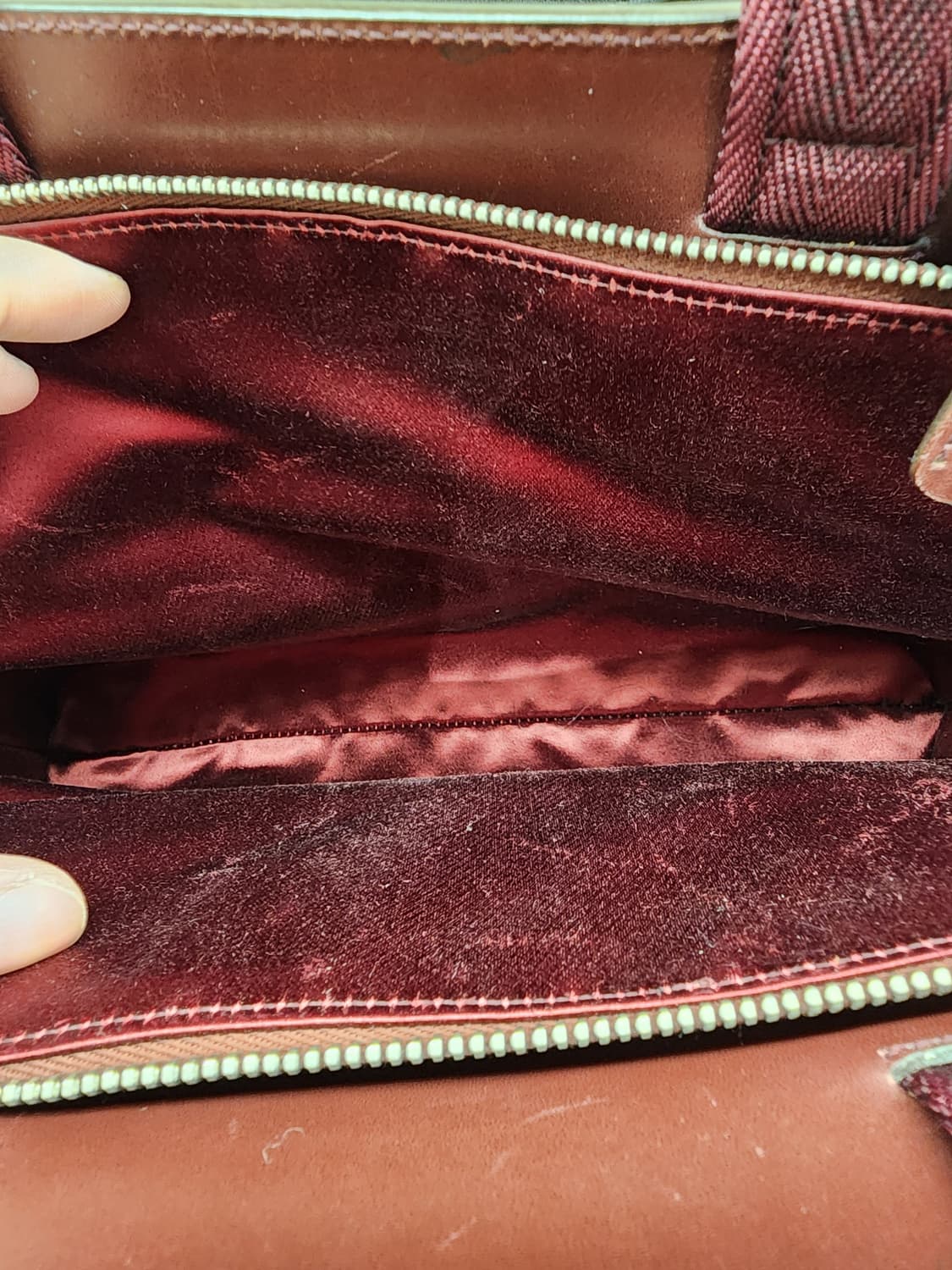 프라다 빈티지 베이지 버건디 숄더백 상품이미지10