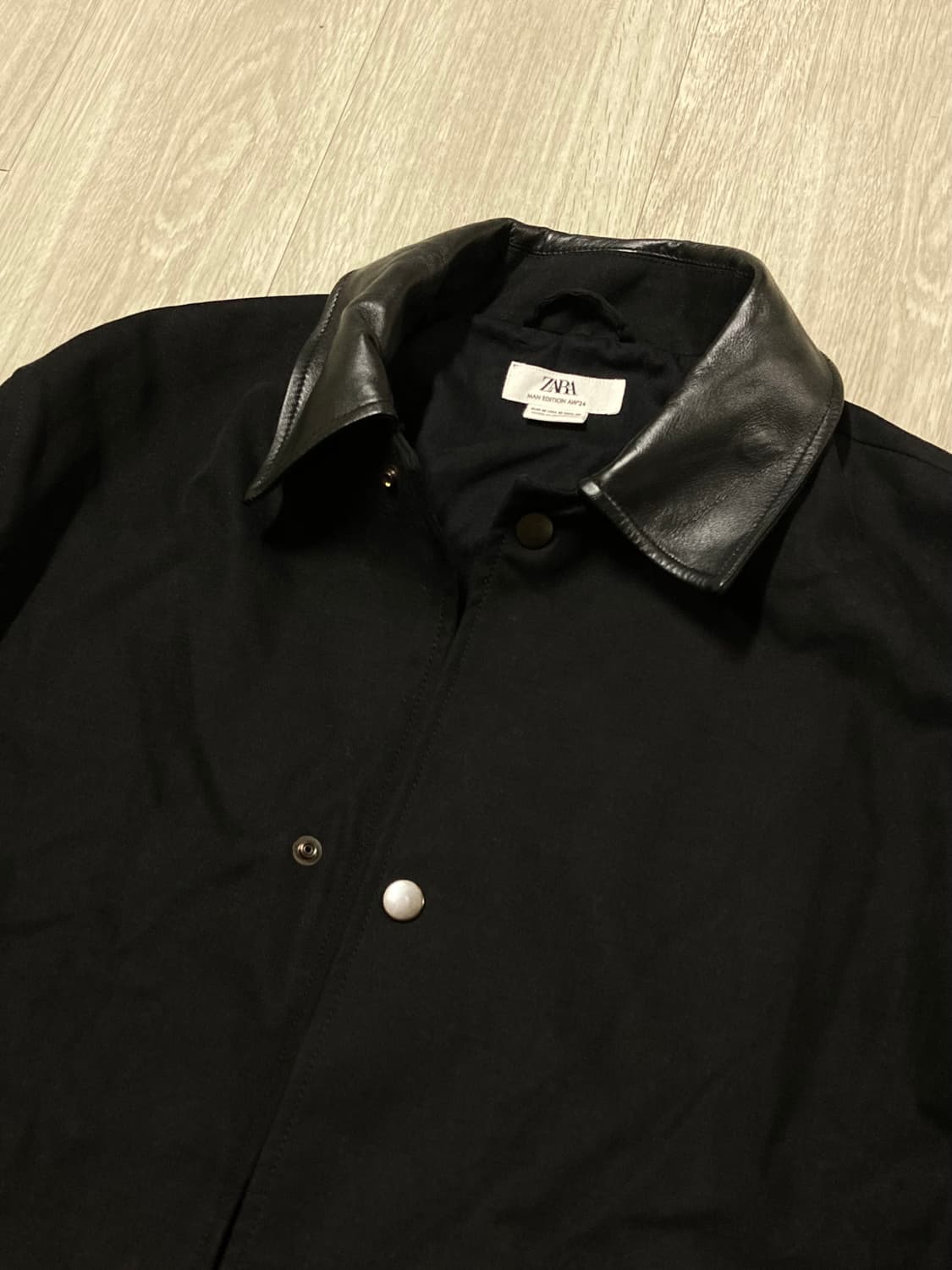 자라 남자 가죽 카라 롱 자켓 판매해요! (새상품) 상품이미지4