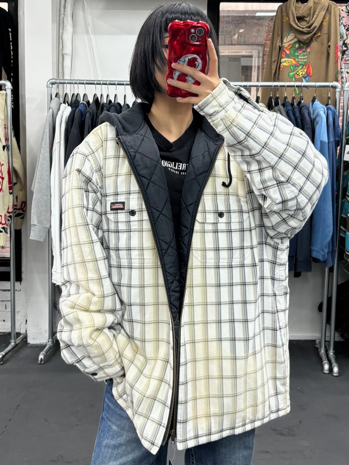 슈프림 x 디키즈 체크 후드자켓 상품이미지2