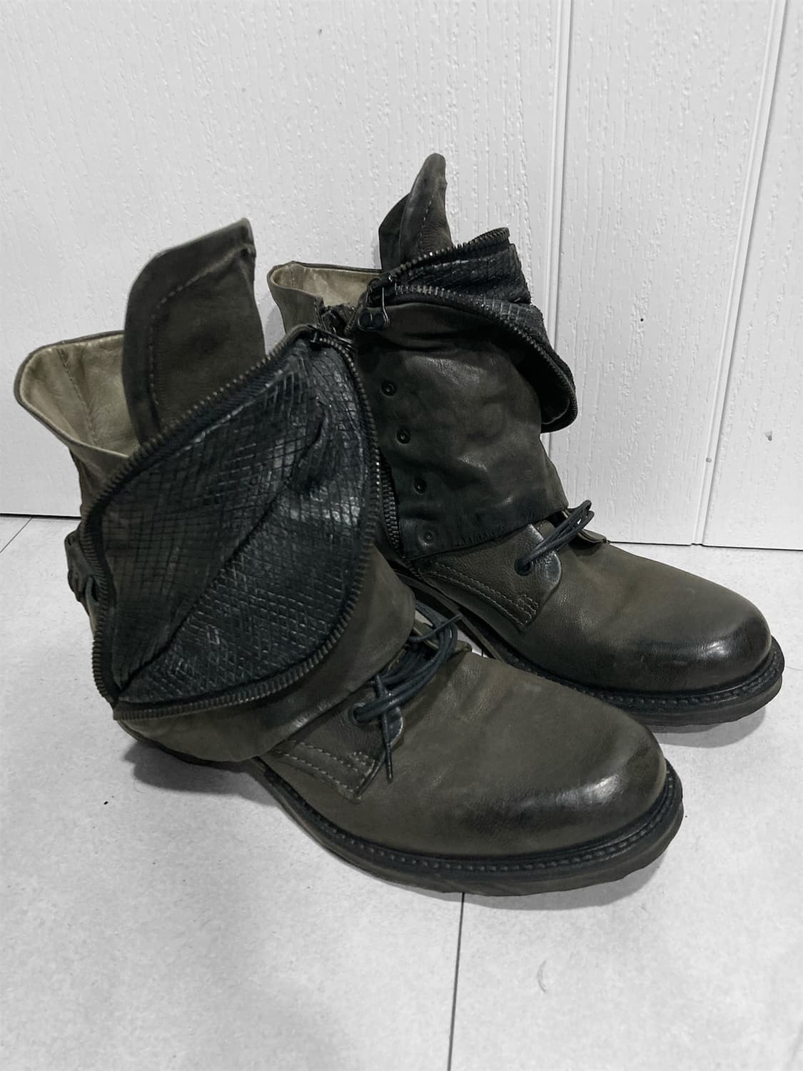 A.S.98 드레이프 랩 레더 부츠 상품이미지1