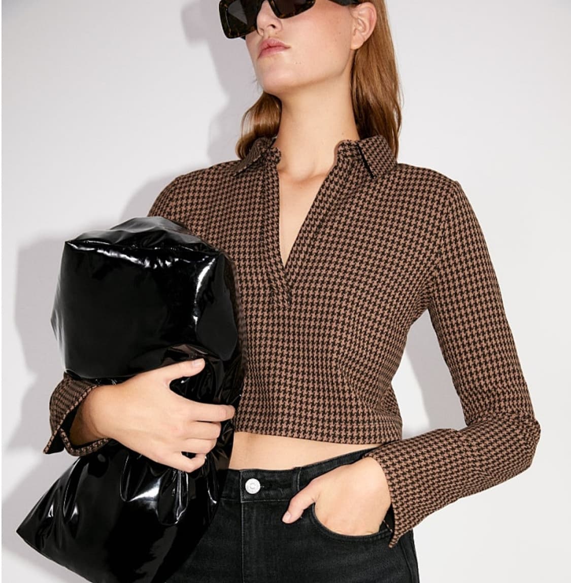 ZARA / 하운드투스 체크 크롭 카라티 상품이미지1