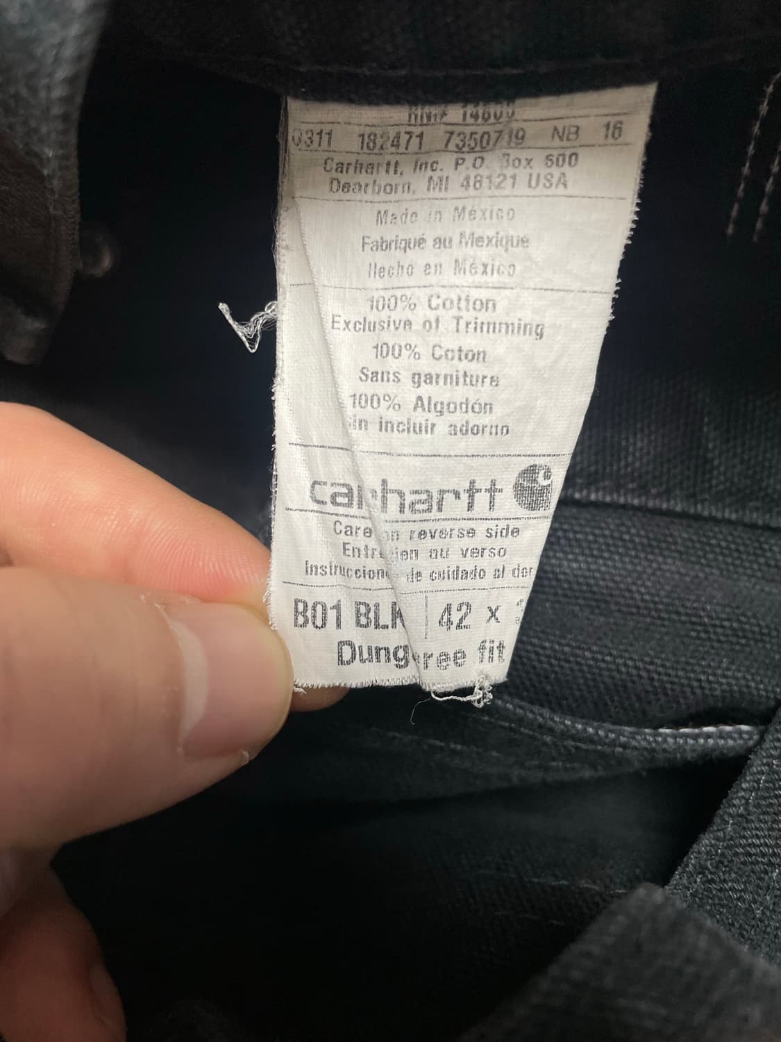 칼하트 더블니 블랙 b01 상품이미지3