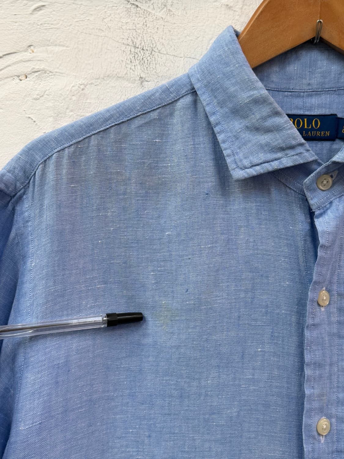 Polo Ralph Lauren 린넨 블루 버튼다운 반팔셔츠 L 상품이미지5